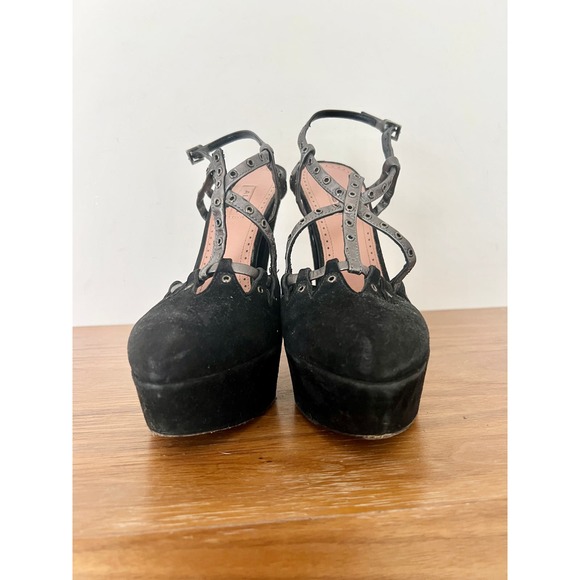 ALAÏA Suede Studded Platform Stiletto High Heels Shoes Black Women's Size 36.5 - Picture 6 of 7